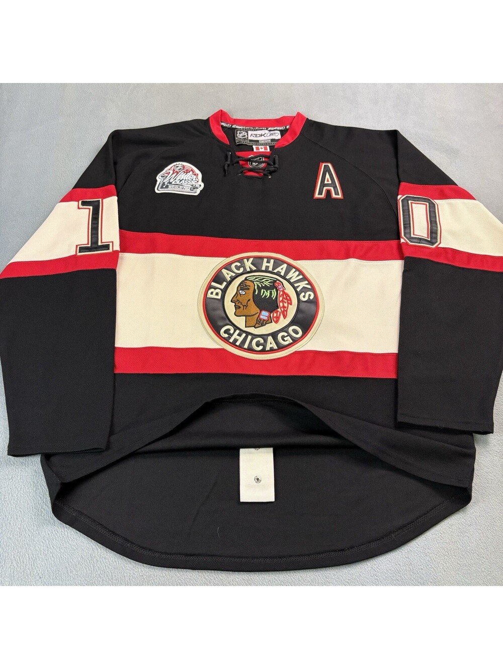 2009 Winter Classic Chicago Blackhawks Sharp Jersey Size 52 Fight Strap Reebok